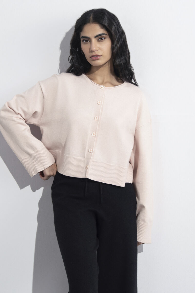 Cropped Knit Cardigan