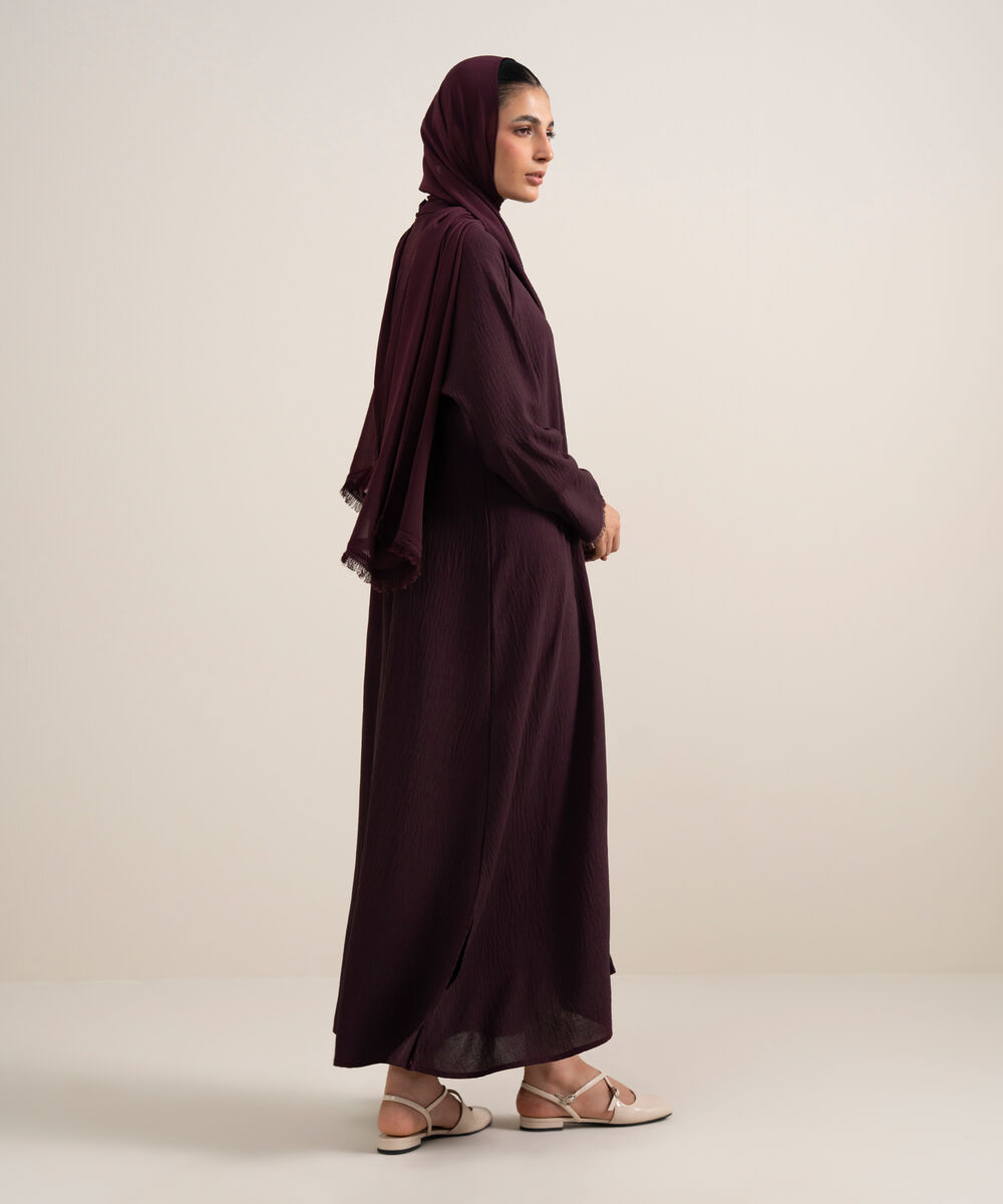 Women's Purple Raglan Abaya Set