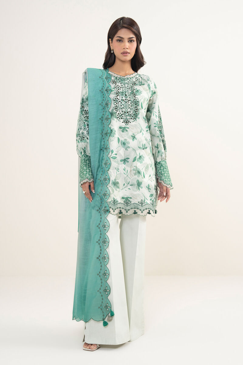 3 Piece - Embroidered Jacquard Suit