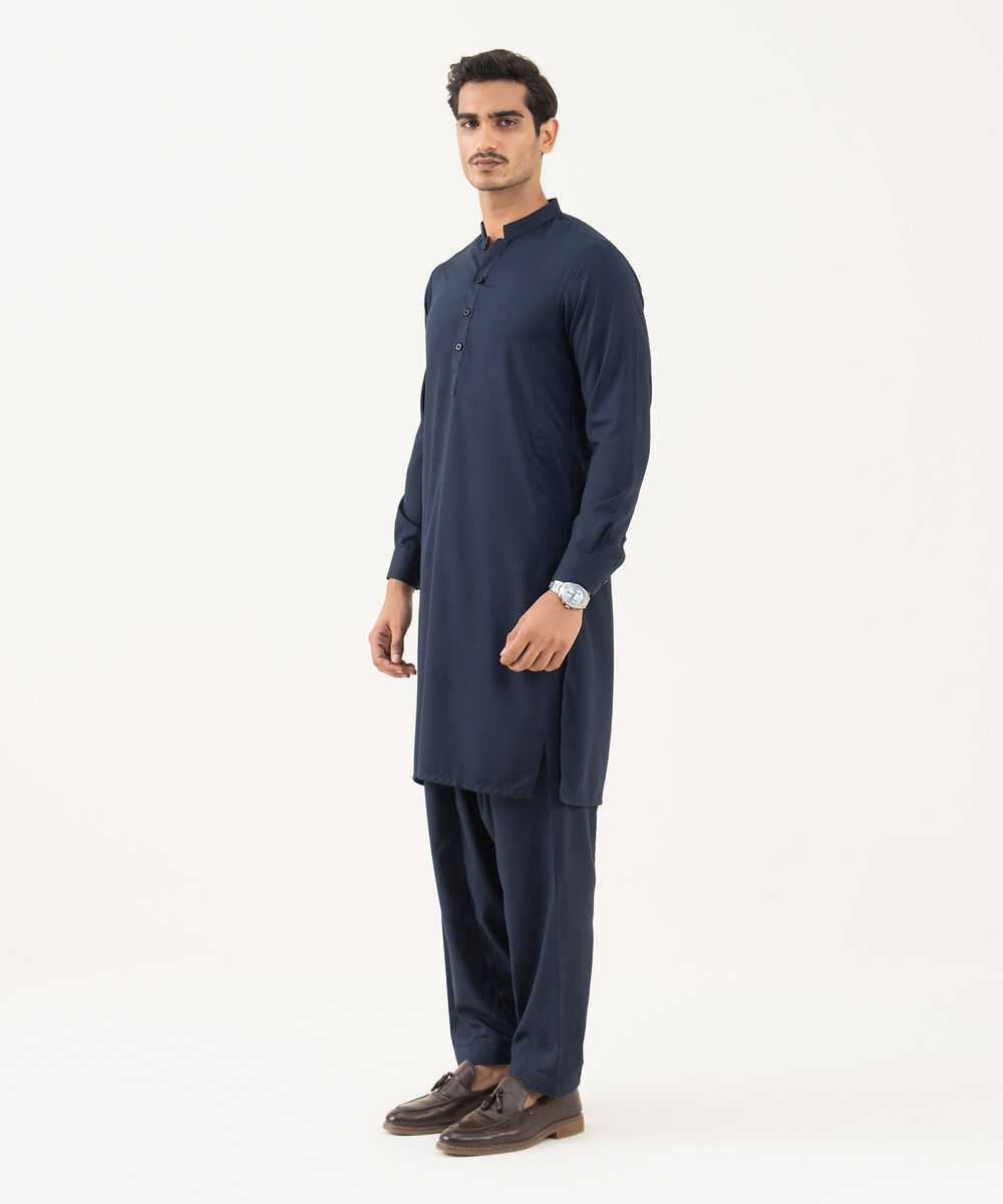 Men's Falak Plain Blue Kurta Shalwar