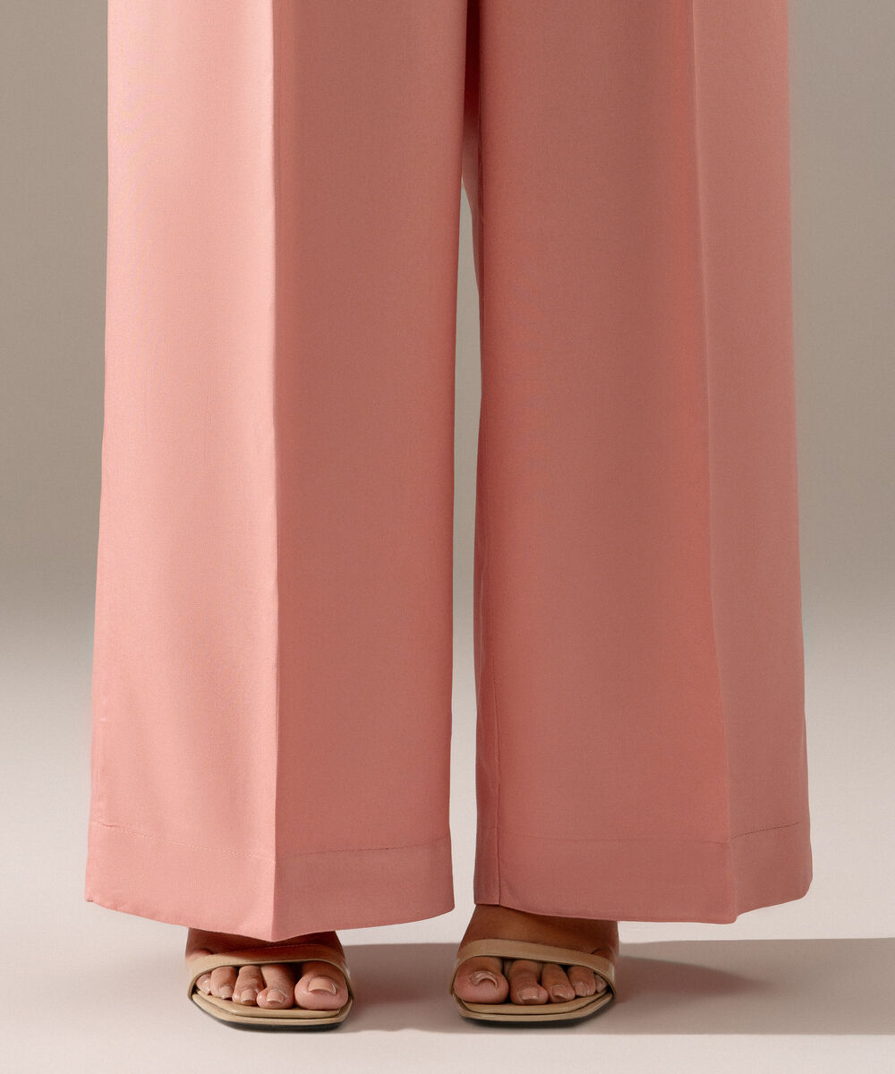 Women's RTW Viscose Marina Solid Pink Culottes