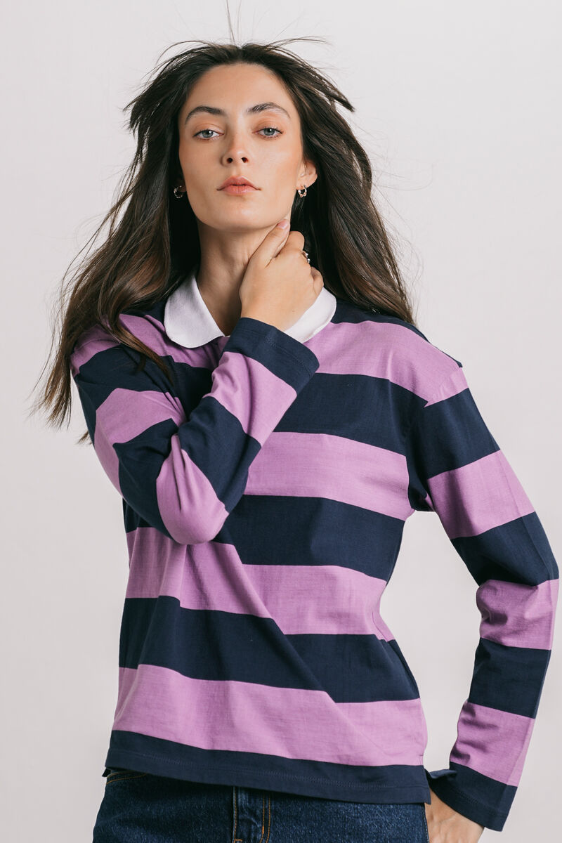 Striped Rugby Polo Shirt