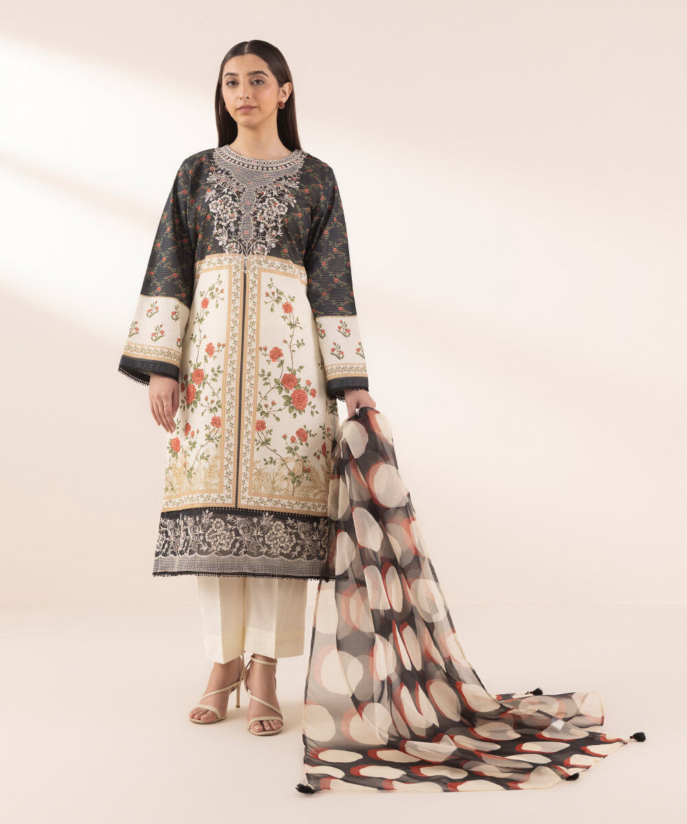 Woman - Multi Printed Organza Dupatta