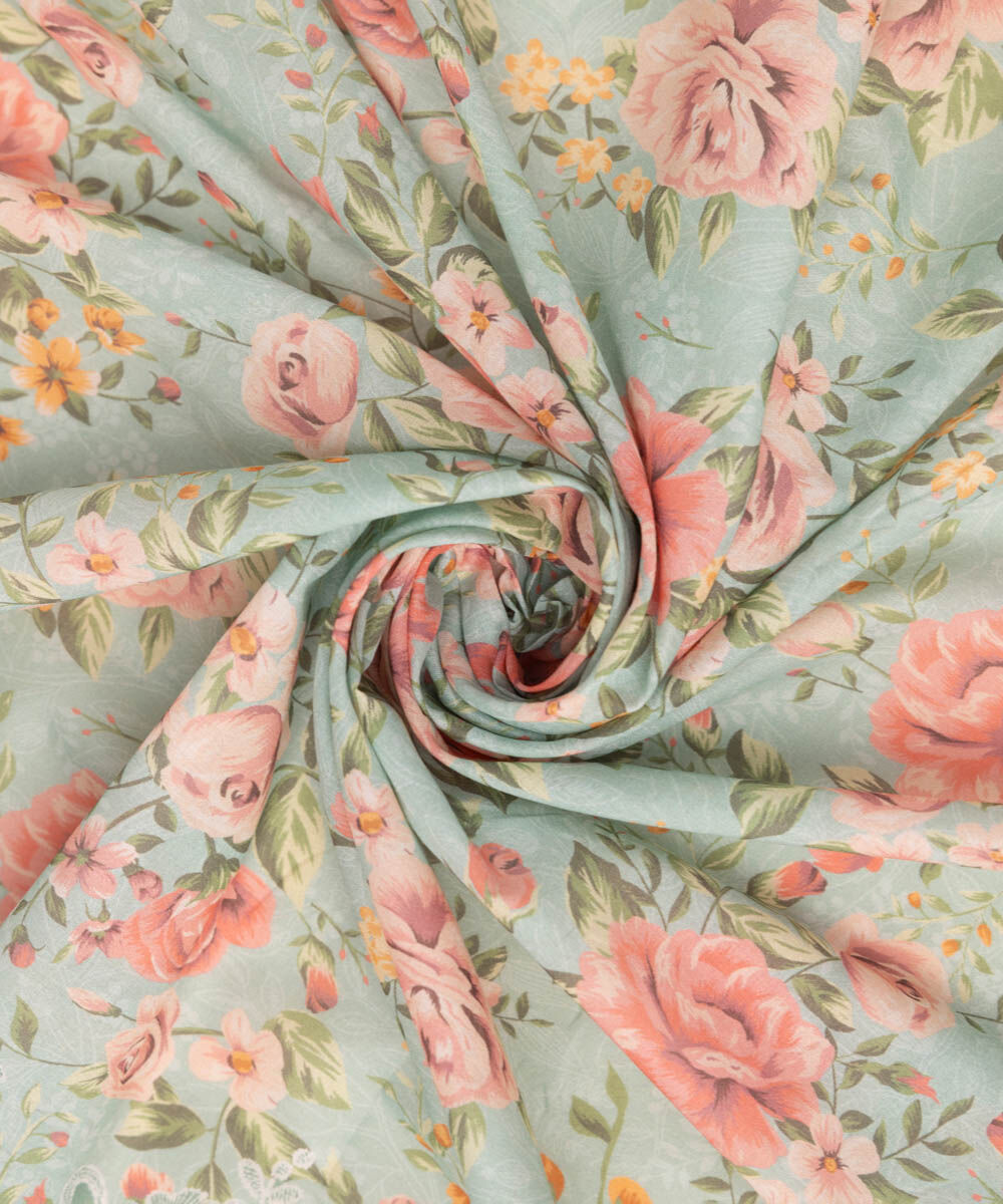 Textured Voile Multi Printed Dupatta