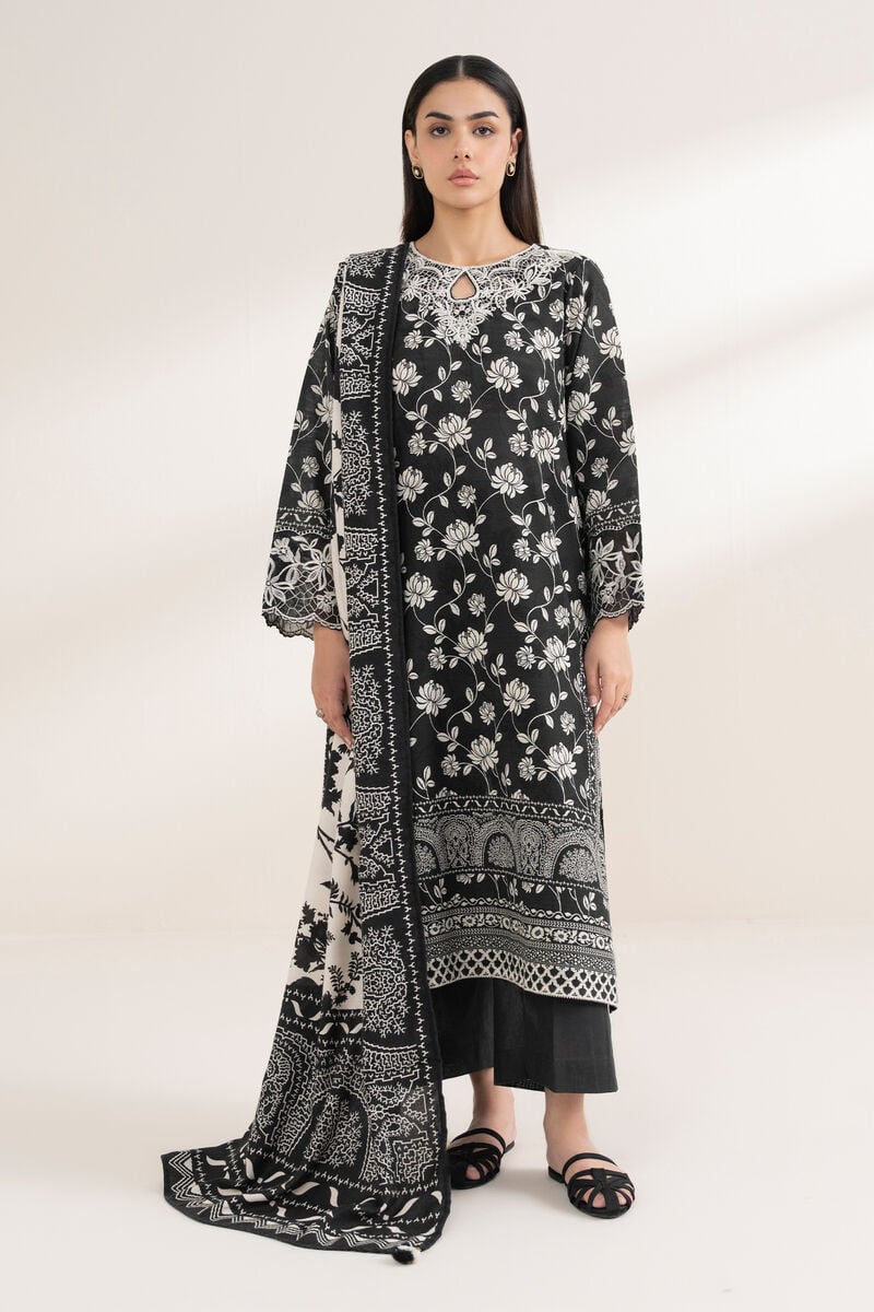 3 Piece - Embroidered Khaddar Suit