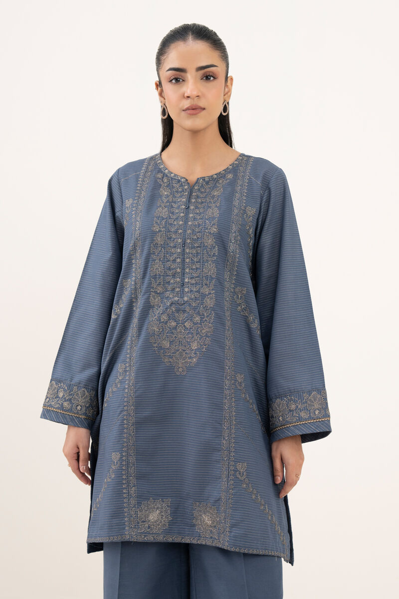 Embroidered Zari Cotton Shirt