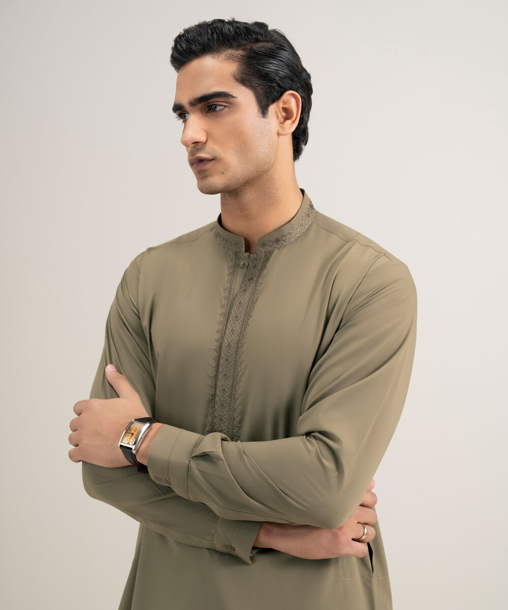 Men's Stitched Premium Wash & Wear Brown Suit