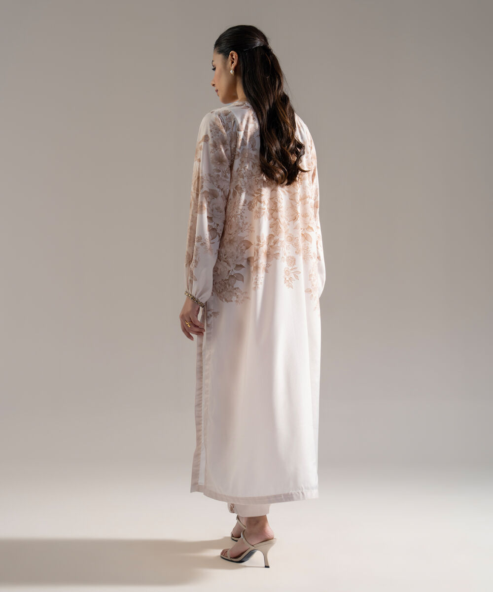 Women's RTW Printed Off White Blended Grip 2 Piece Suit