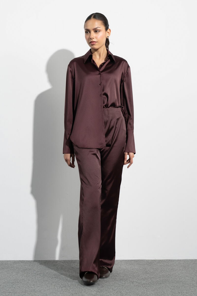 Wide Leg Satin Trousers