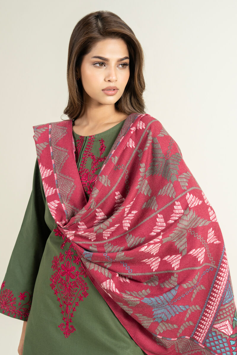 3 Piece - Embroidered Khaddar Suit