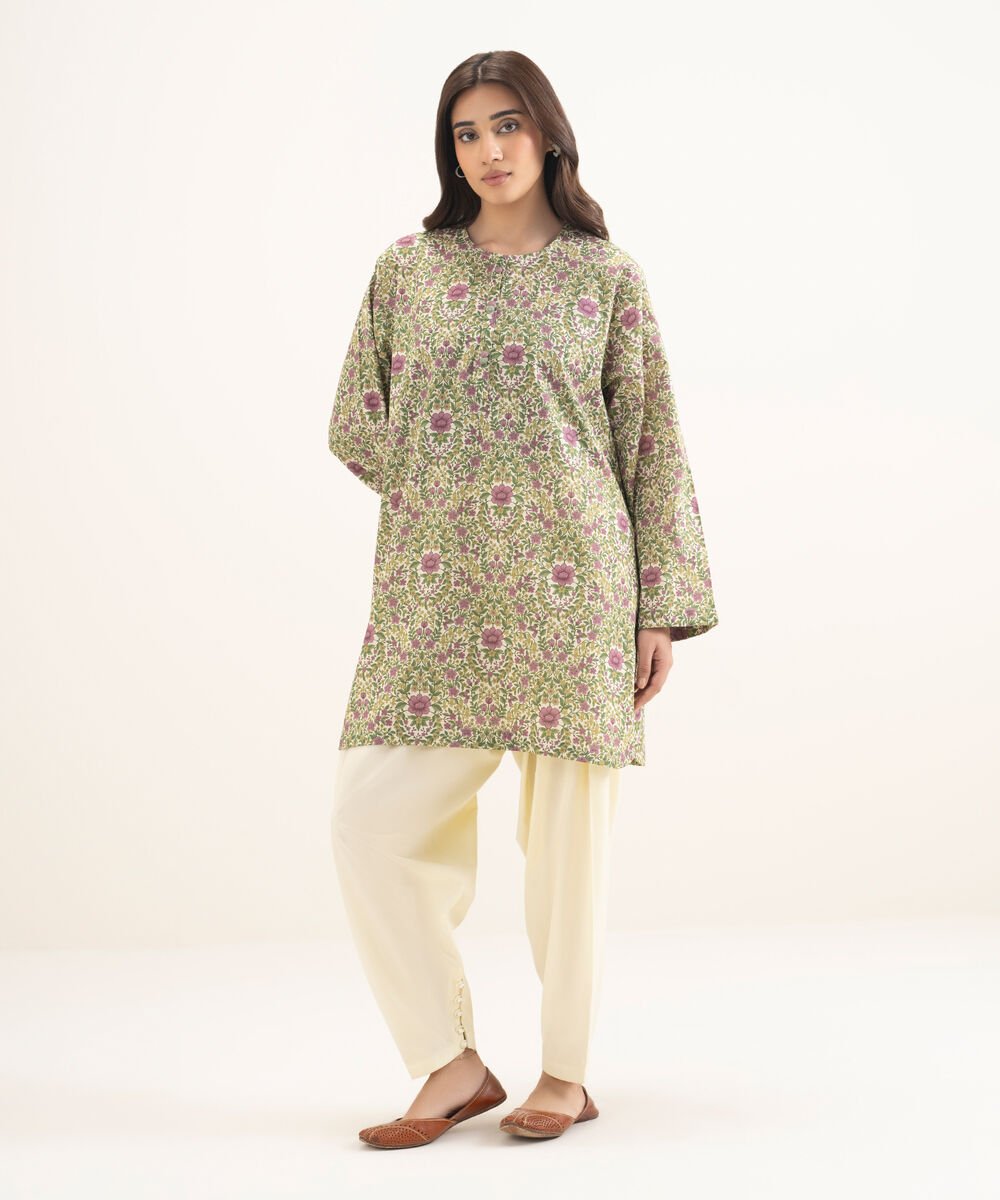Women's RTW Cotton Viscose Printed Multi Straight Shirt
