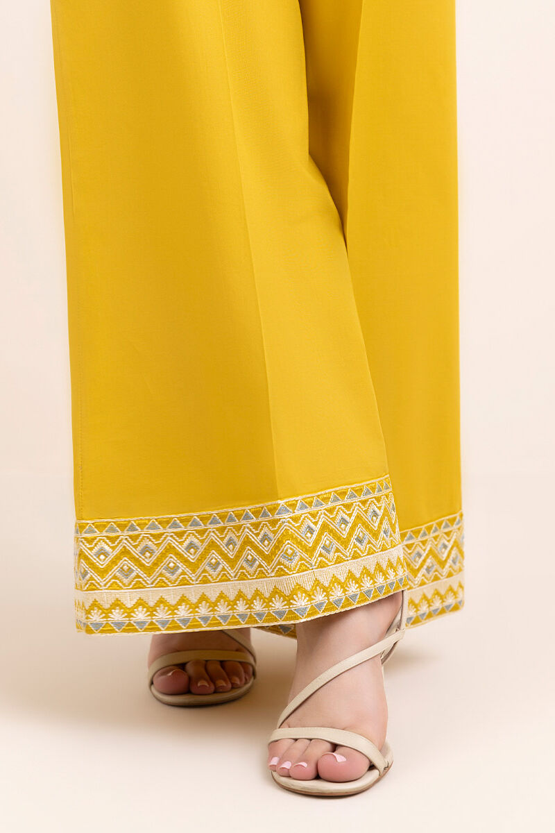 Embroidered Cambric Flared Pants