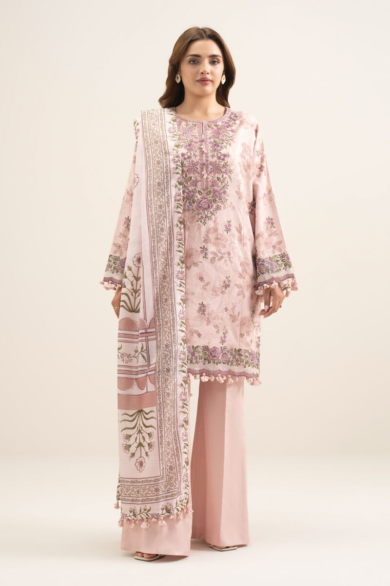 3 Piece - Embroidered Cotton Viscose Suit