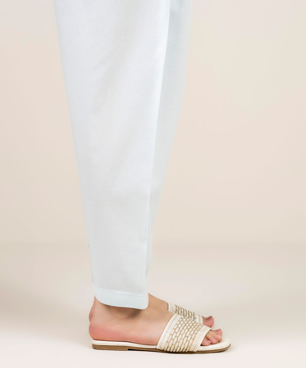 Women's RTW Cambric Solid Ice Blue Shalwar