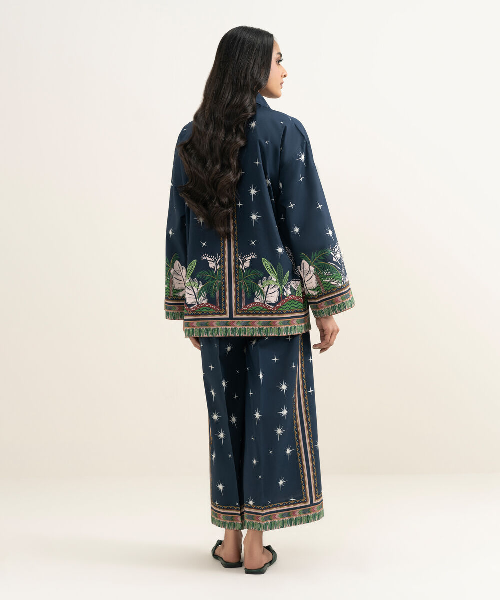 Women's RTW Cambric Embroidered Blue Boxy Shirt