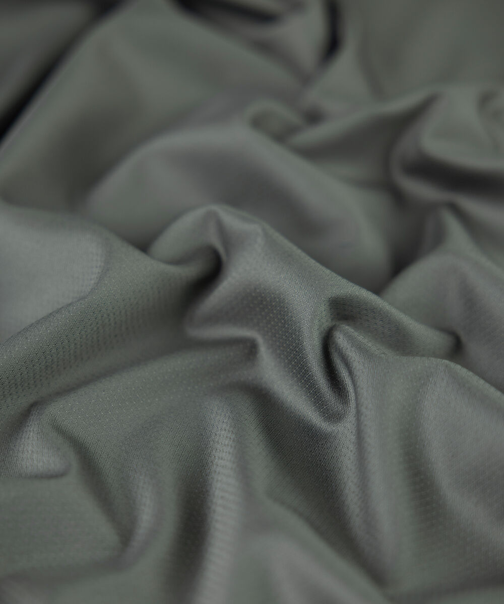 Men's Unstitched dark green premium cotton dobby Suit