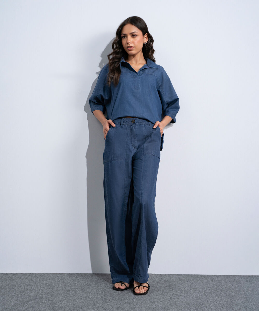 Women's Western Rinse Wash Light Weight Denim Trousers