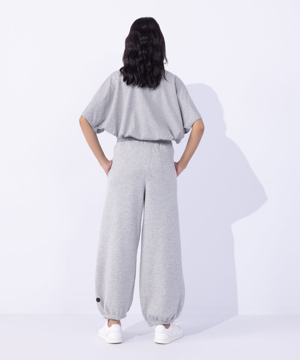 Woman - Grey Oversized Jogging Trousers