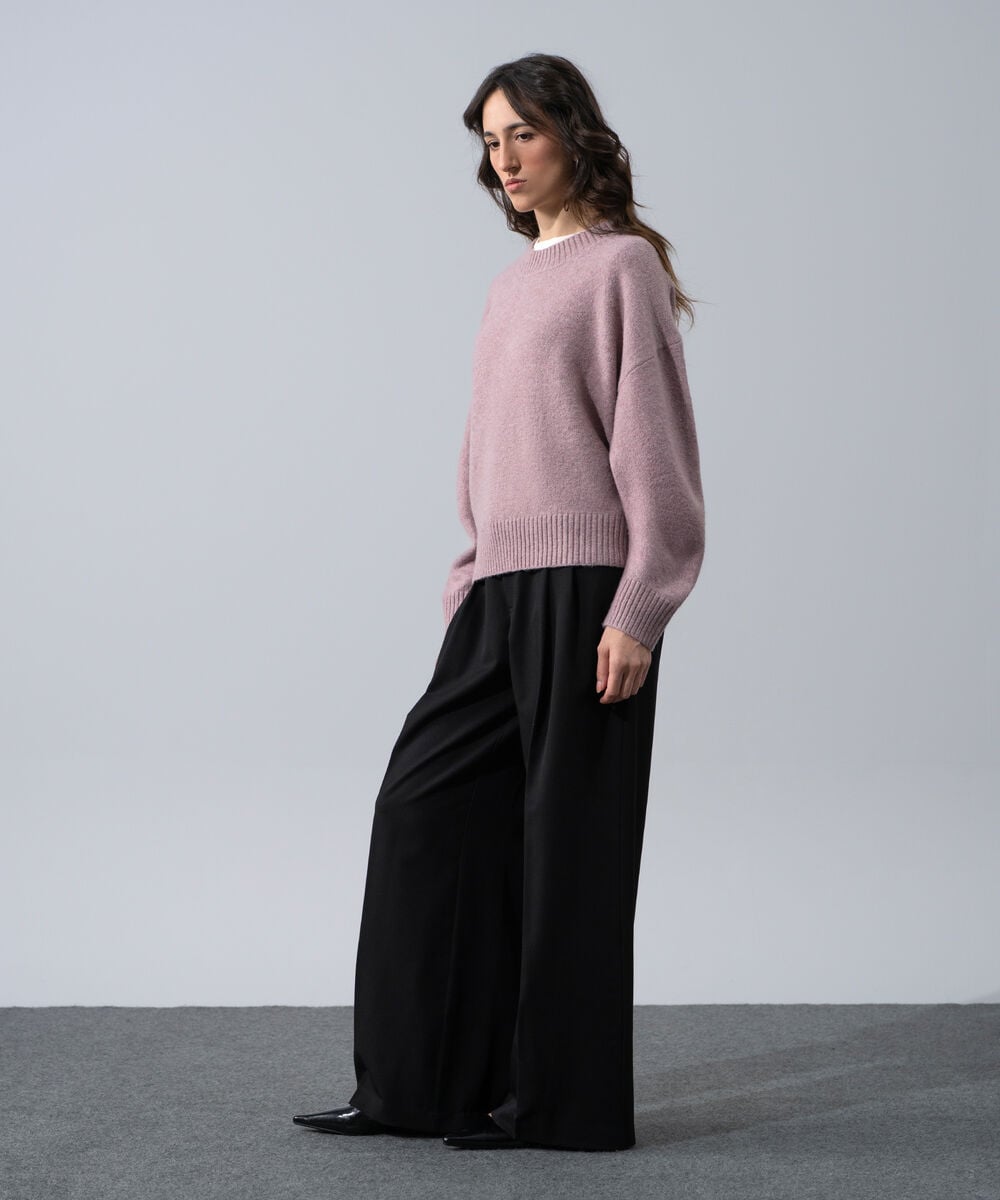 Women's Western Wear Pink Round Neck Knit Sweater