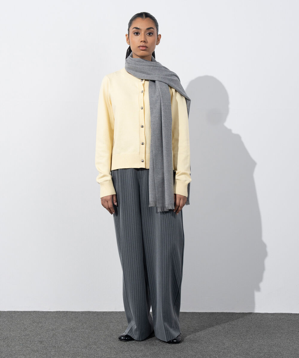 Women's Western Wear Grey Plain Woollen Scarf