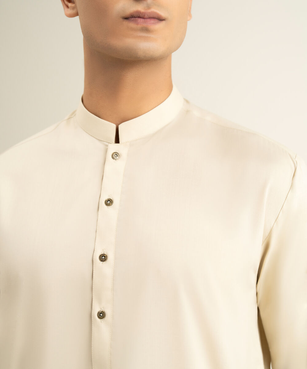 Men's Stitched Beige Kurta Shalwar