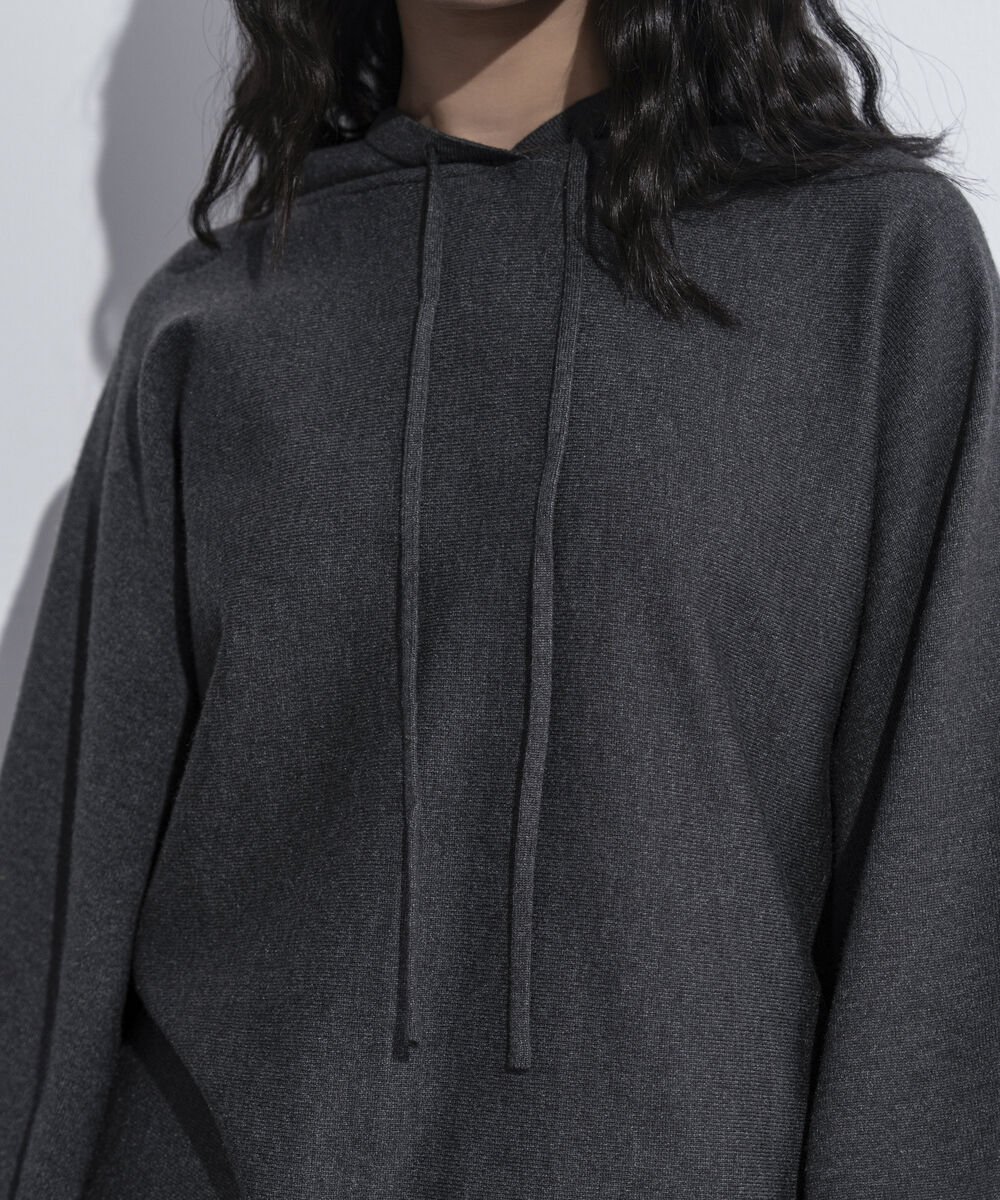 Women's Western Wear Grey  Kimono Knit Hoodie