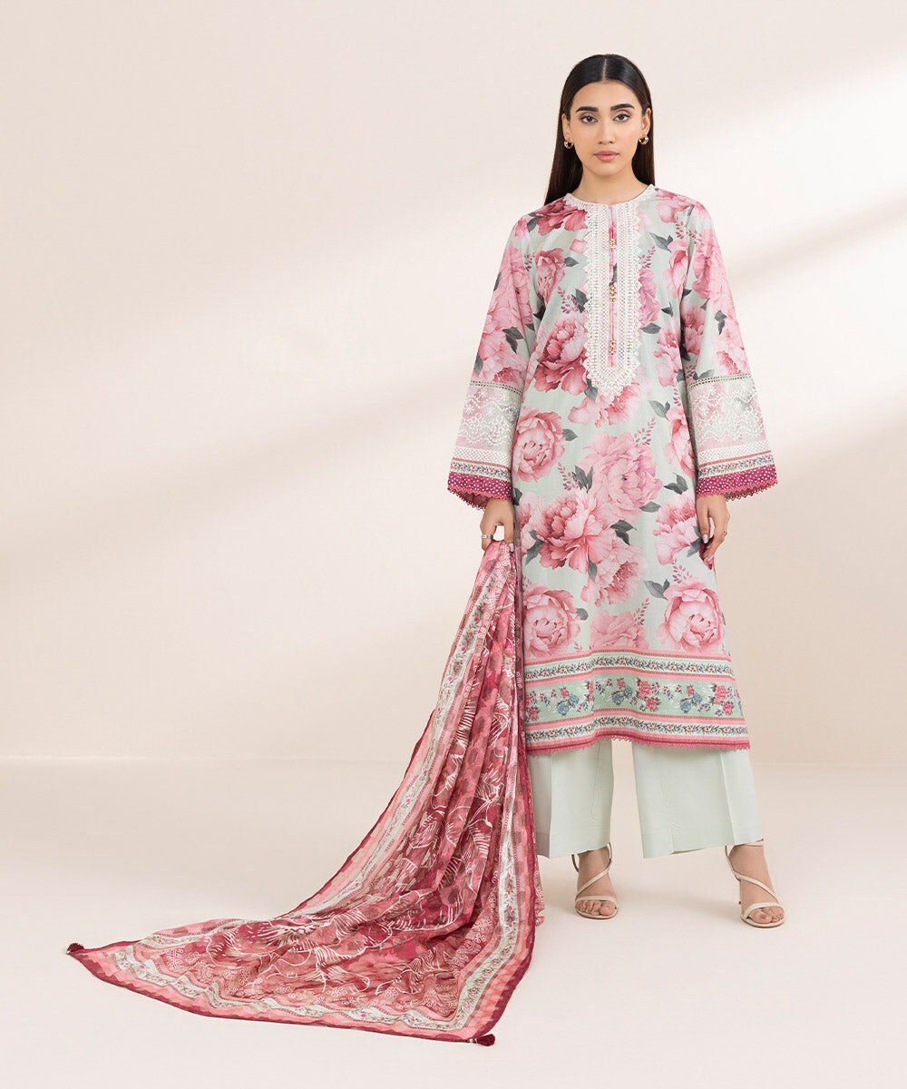 Women's Pret Cambric Multi Embroidered A-Line Shirt