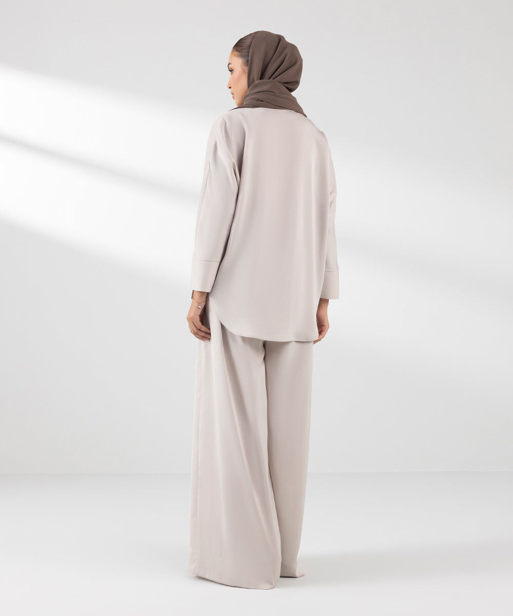 Woman - Pink Flowy Wide Leg Trousers