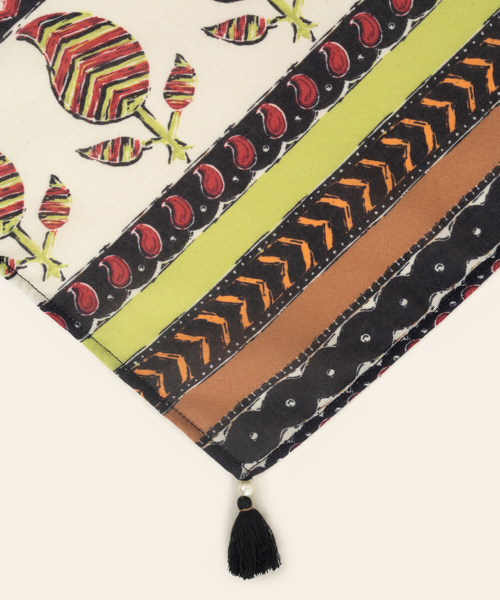 Brown Printed Blended Shawl