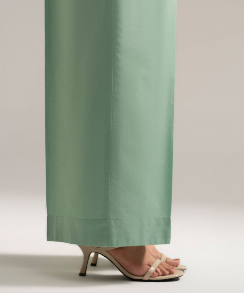 Women's RTW Cambric Solid Green Culottes