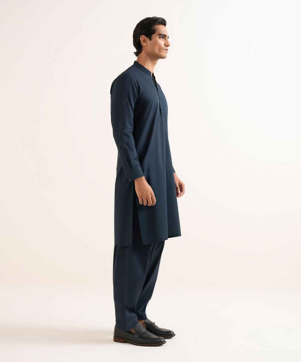 Men's Stitched Premium Cotton Green Suit