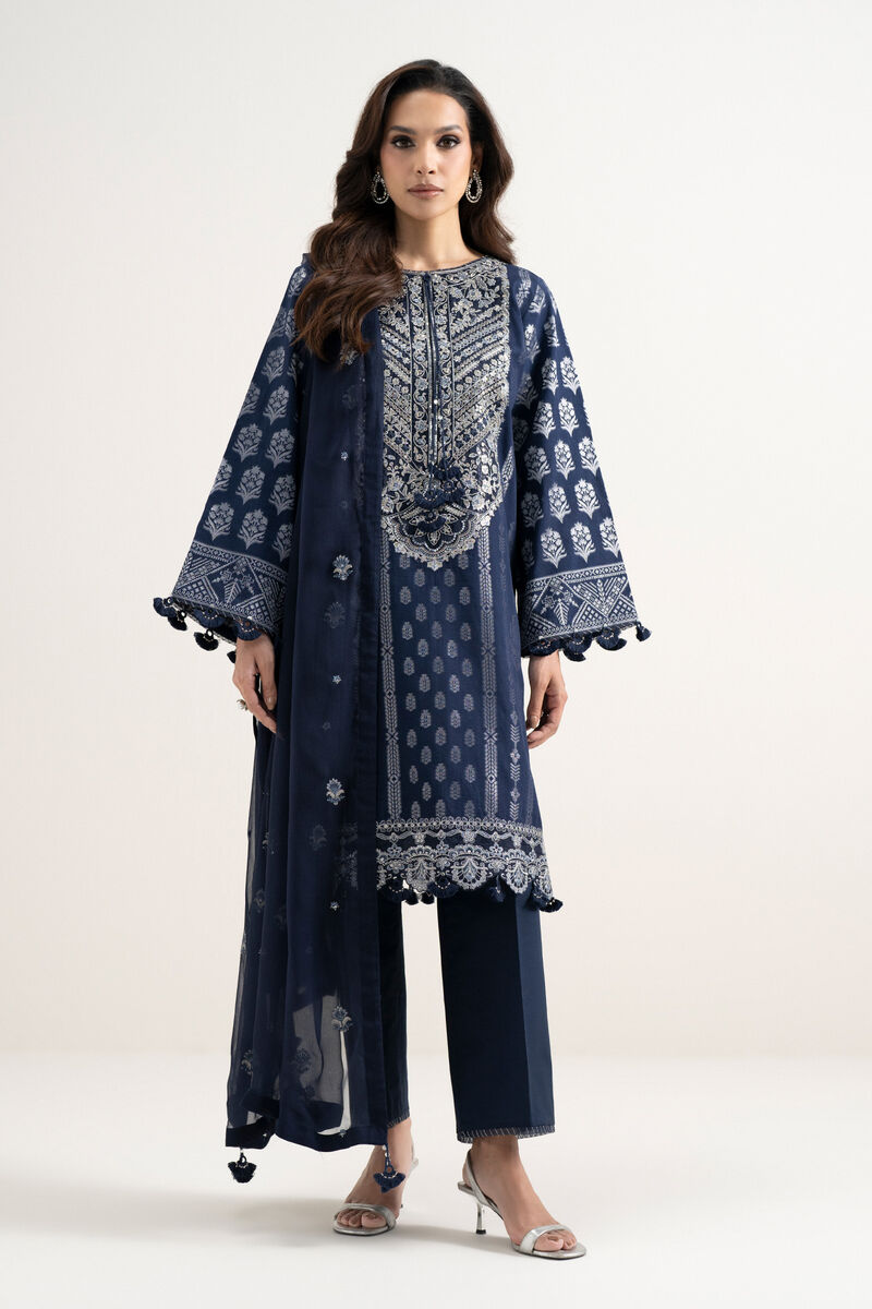 3 Piece - Embroidered Jacquard Suit