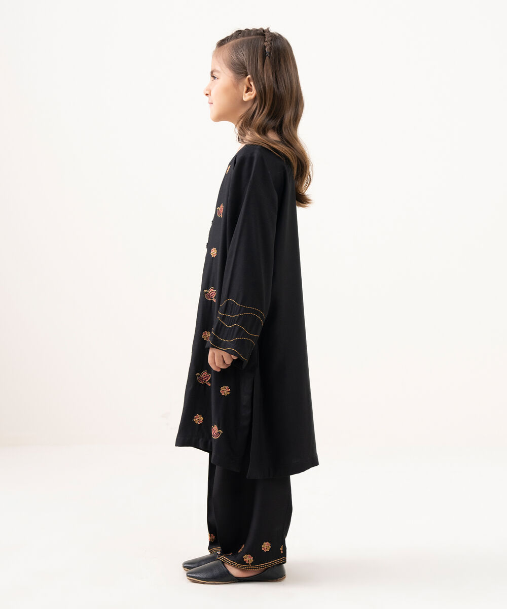 Girls Bedford Embroidered Black 2 Piece Suit