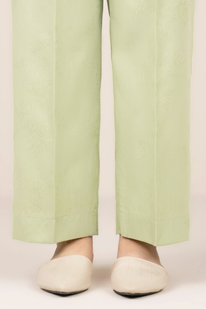 Solid Jacquard Straight Pants
