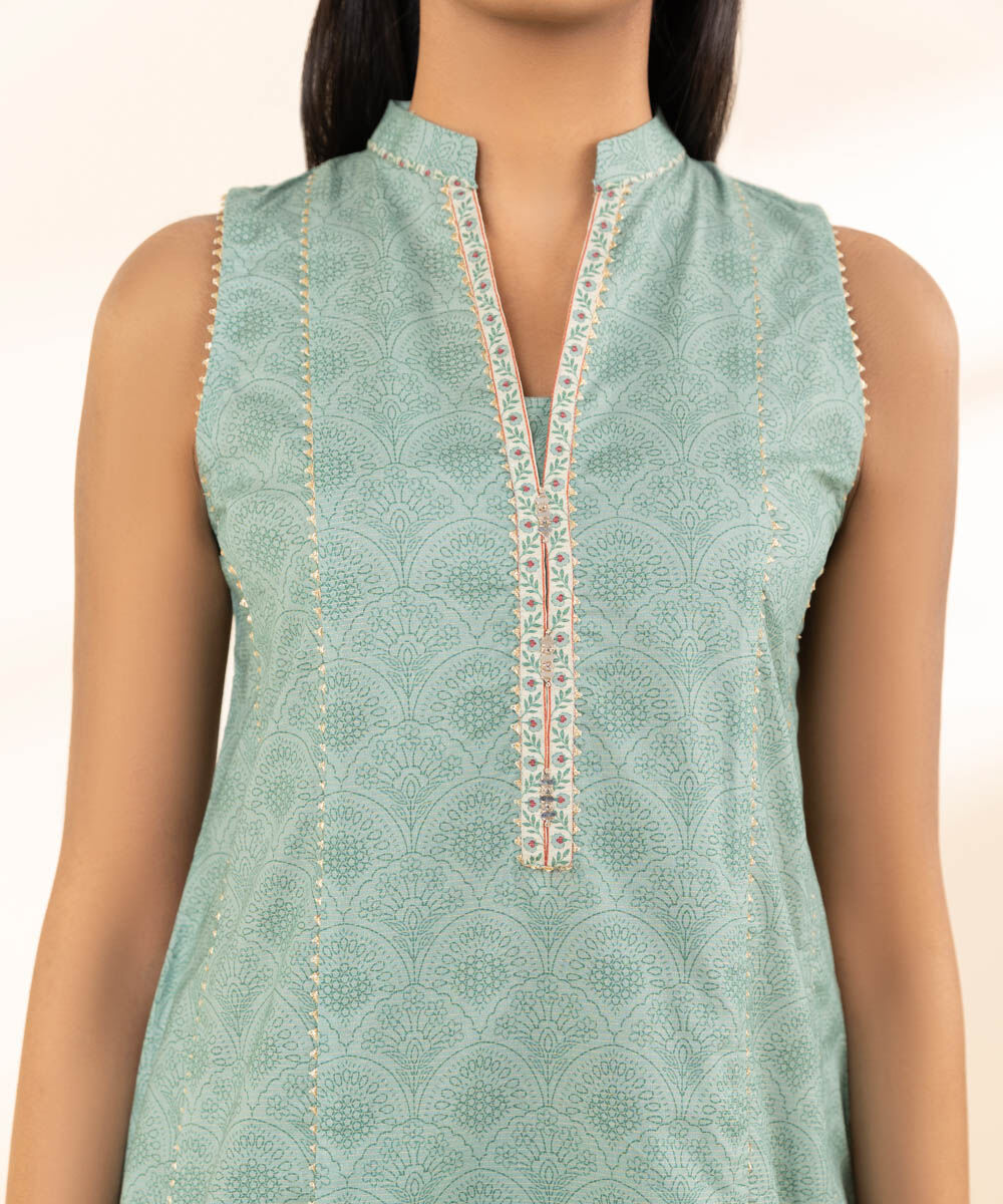 Women's Unstitched Printed Khaddar Blue 3 Piece Suit