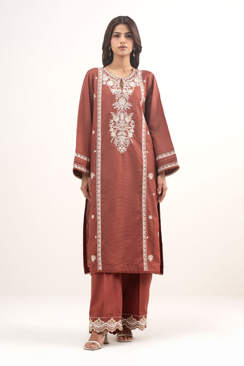 2 Piece - Embroidered Zari Lawn Suit