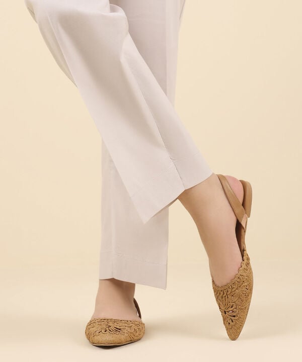 Cotton Viscose Straight Pants null