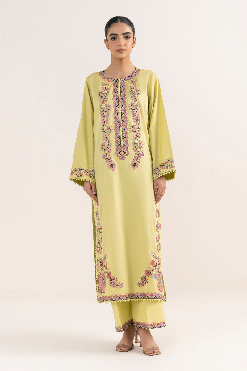 Embroidered Cotton Satin Shirt