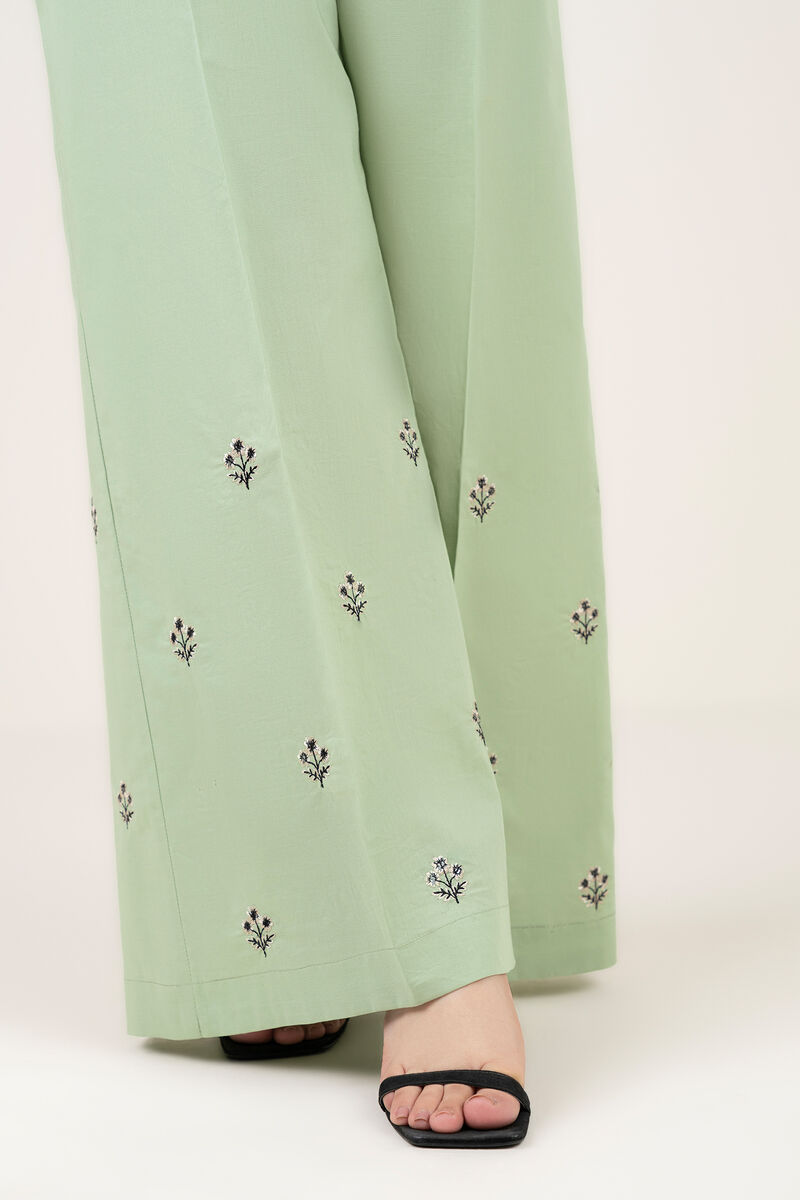 Embroidered Cambric Flared Pants