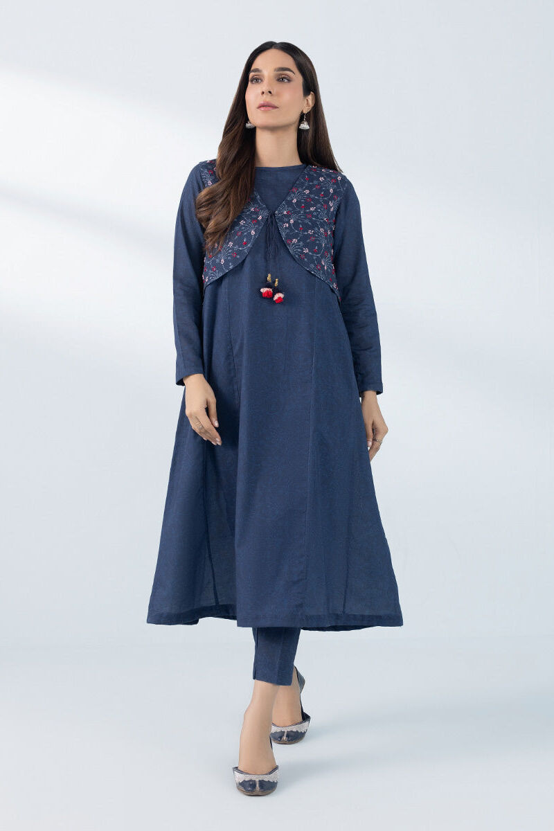 3 Piece - Embroidered Khaddar Suit