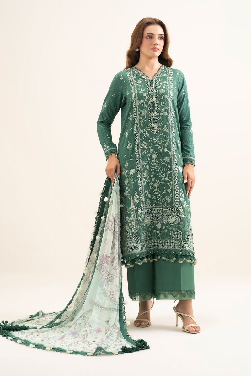 3 Piece - Embroidered Dobby Suit