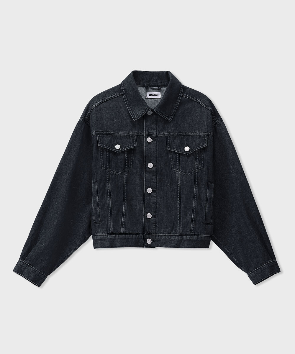 Women's Western Wear Grey Denim Trucker Jacket