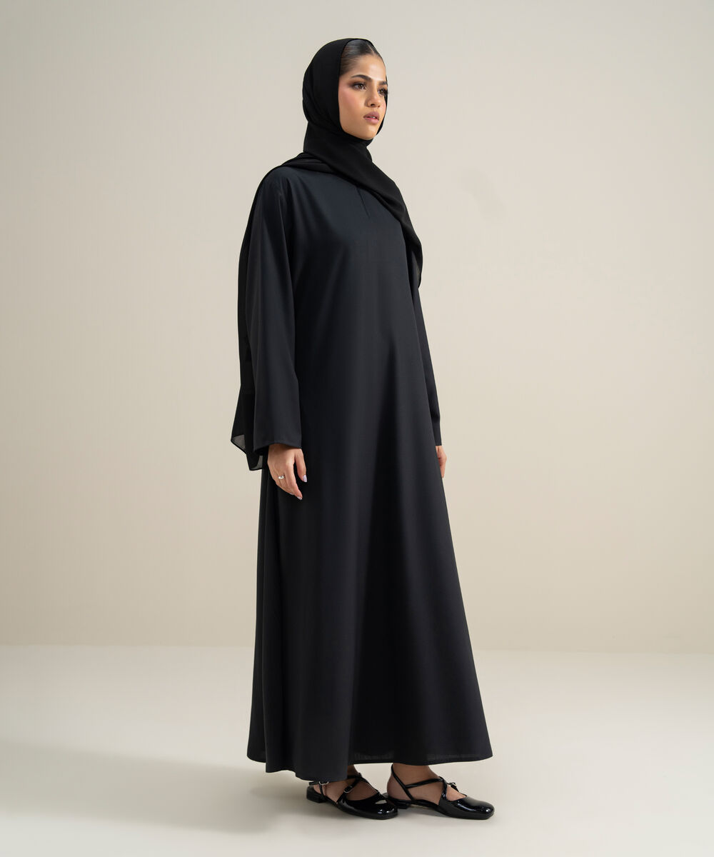Women's Polyester Black Regular Abbaya
