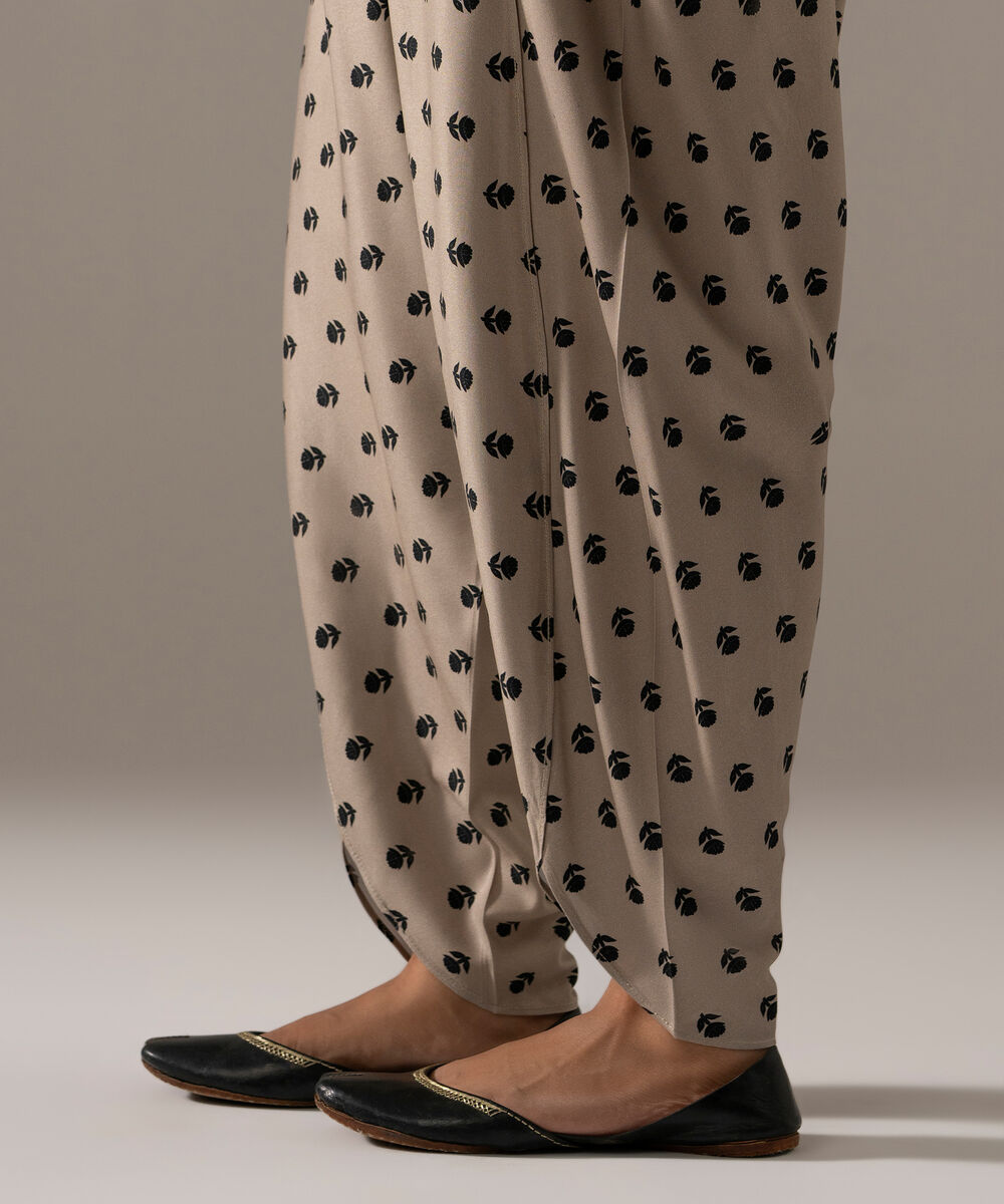 Women's RTW Viscose Marina Printed Grey Tulip Shalwar