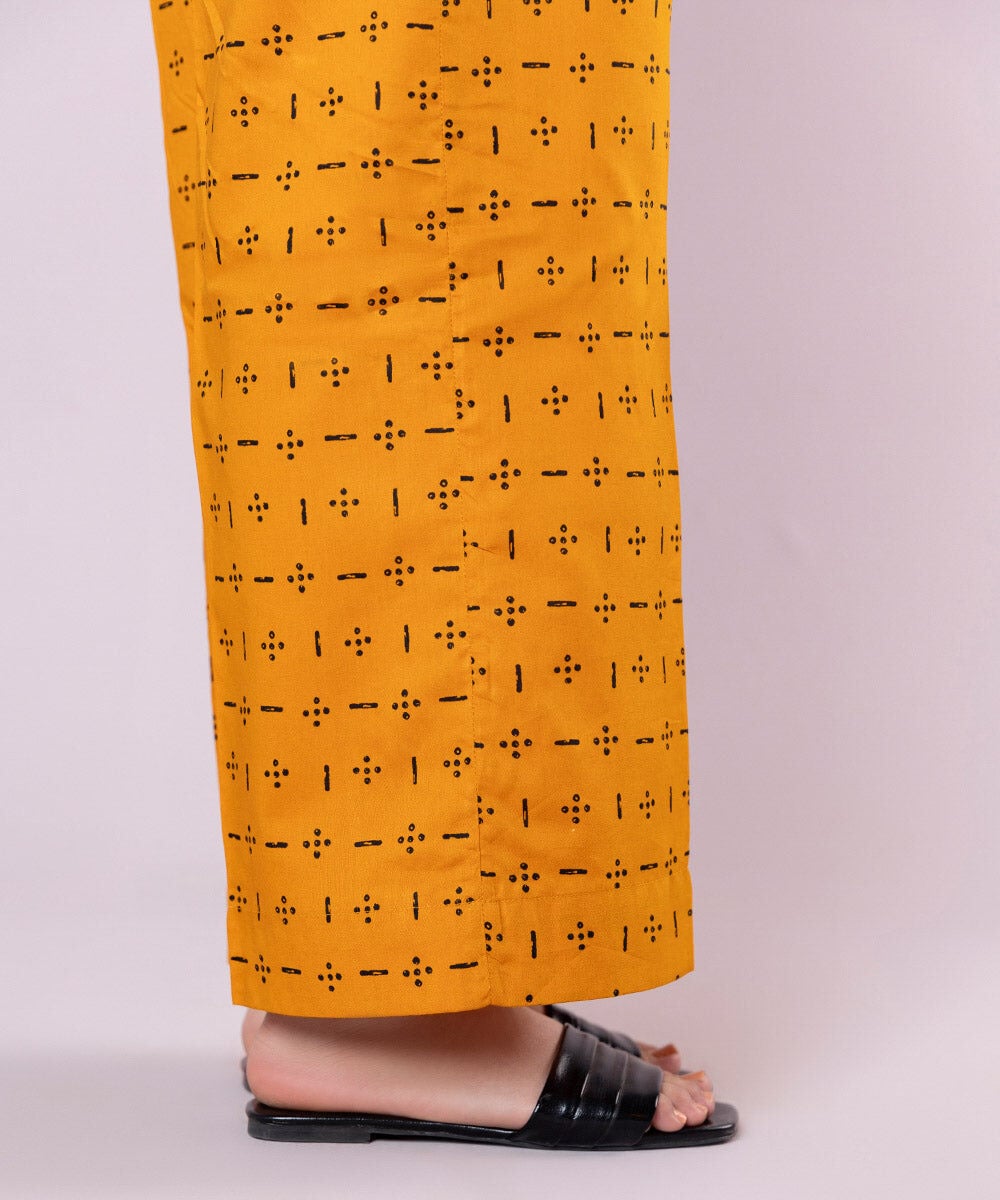 Women's Pret Cotton Viscose Printed Orange Culottes