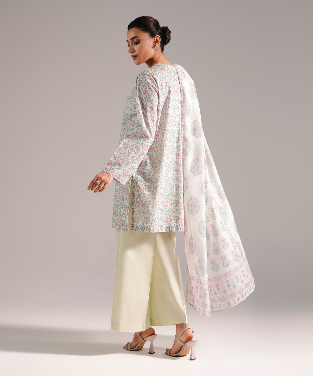 Women's RTW Zari Lawn Embroidered Mint Green 3 Piece Suit