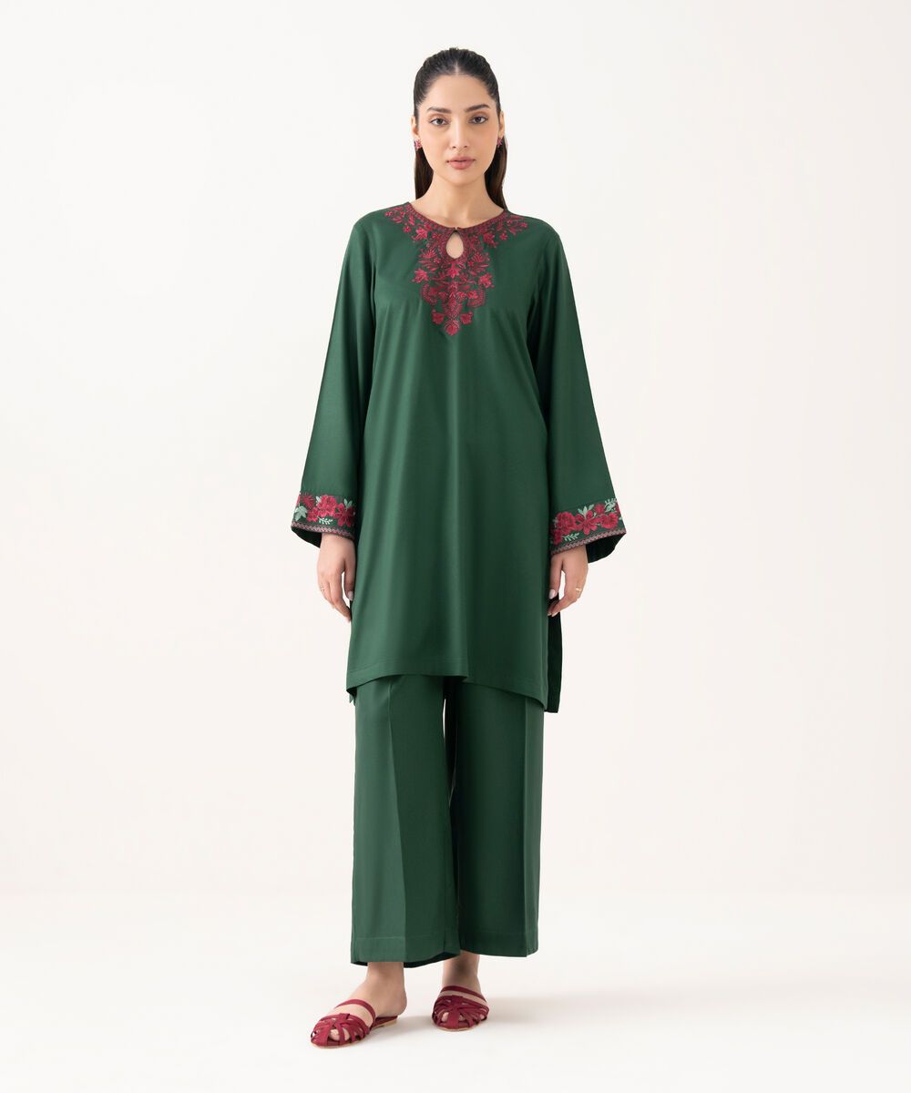 Women's RTW Cambric Green Dyed Boxy Shirt