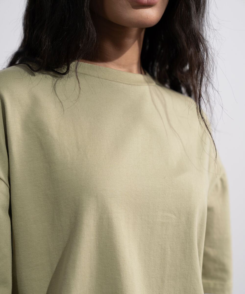 Women's Slate green Loose Fit T-Shirt