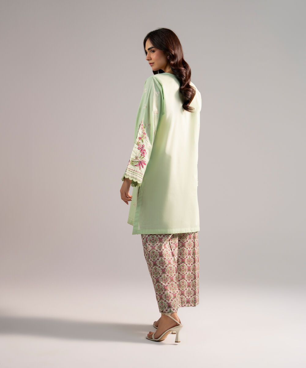 Women's RTW Cross Hatch Embroidered Green 2 Piece Suit