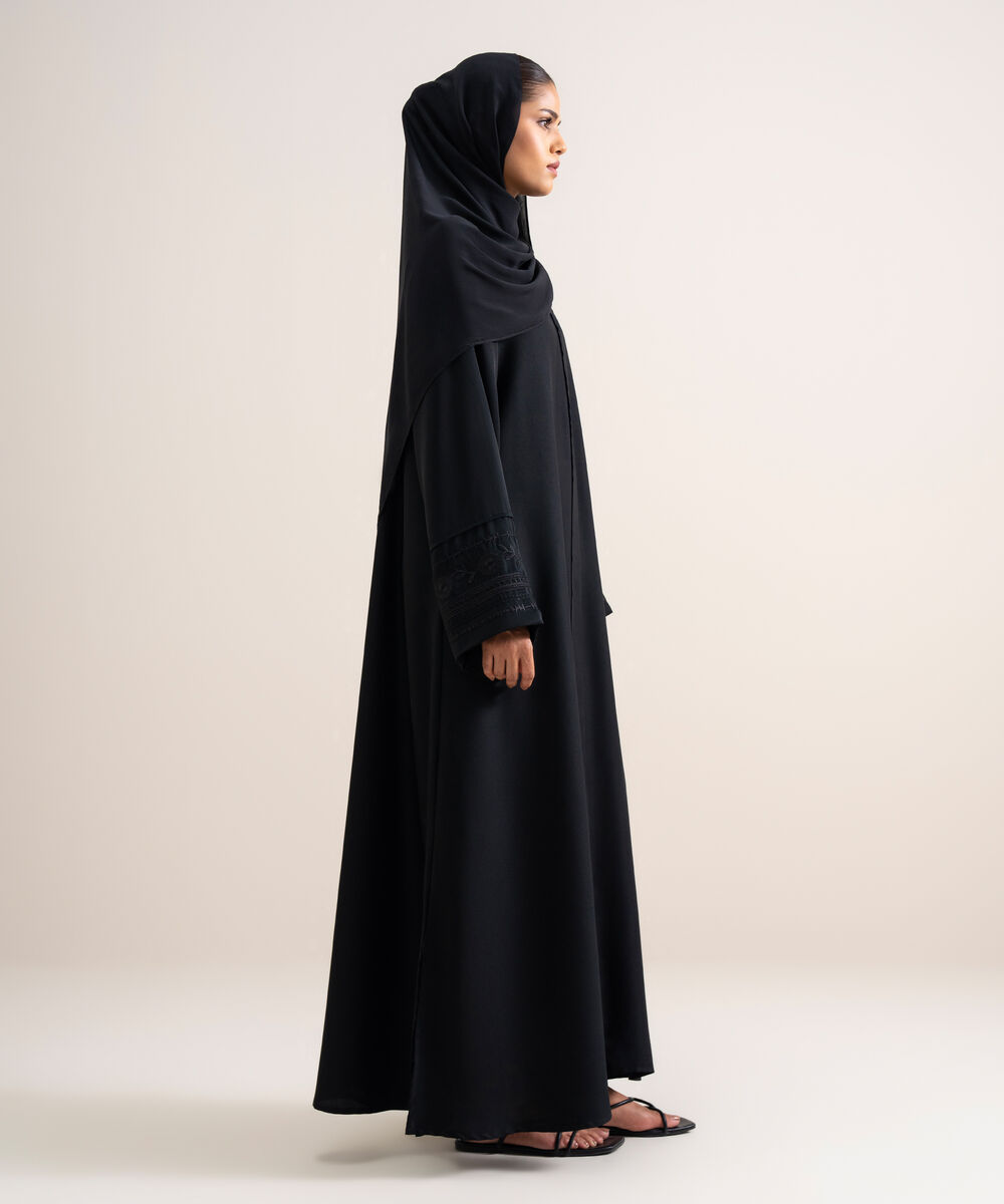 Women's Black Regular Abbaya Set